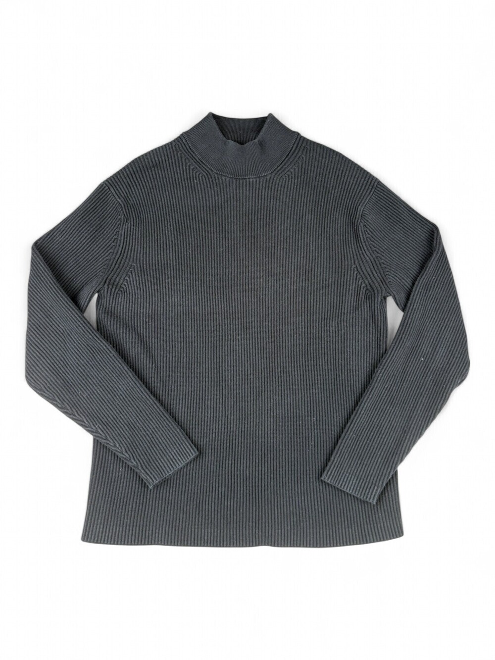 Banana Republic Ribbed Mock Turtleneck Sweater - M, Charcoal